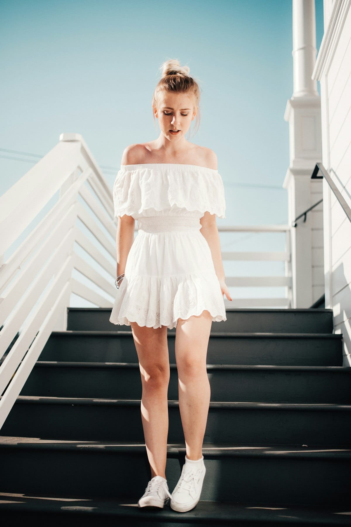 Flowing silk wrap midi dress